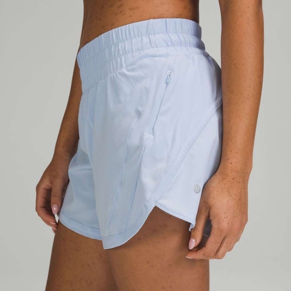 Lululemon Track That Mid-Rise Lined Short 5" in Blue Linen size 4 light blue - Picture 3 of 11